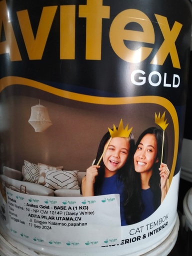 [2310138 (AA)] AVITEX GOLD SUPER WHITE - SW -PAIL A009SW CAT PUTIH (AA)