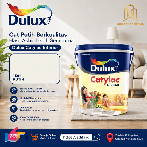 [1501 PUTIH 1909004 (AA)] Dulux Catylac 1501 PUTIH - Pail (25Kg) CAT PUTIH (AA)