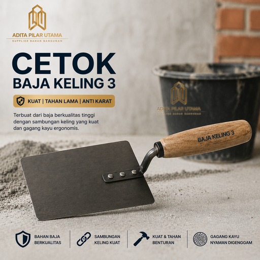 [6740236 (AA)] Cetok Kotak Baja Keling 3 (AA)