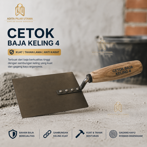 [1804049 (AA)] Cetok Kotak Baja Keling 4 -Merah (AA)