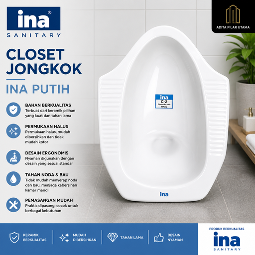 [67351257 (AA)] Closet Jongkok / Kloset Jongkok  INA PUTIH (AA)