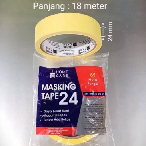 [1508032 (AA)] ISOLASI KERTAS 24mm x 20y HOME CARE 18m- MASKING TAPE (AA)