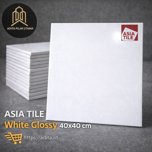 [2405012 (AA)] KERAMIK 40/40 PUTIH MORANO WHITE 78 L ASIATILE 1DOS=6LEMBAR (0.96M²) (AA)