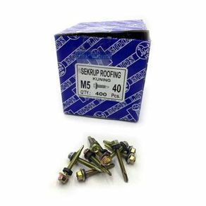 [1602014 (AA)] Paku Roofing 12x40 Baut Roofing M5X40 Kuning (1DOS=400BJ) (AA)