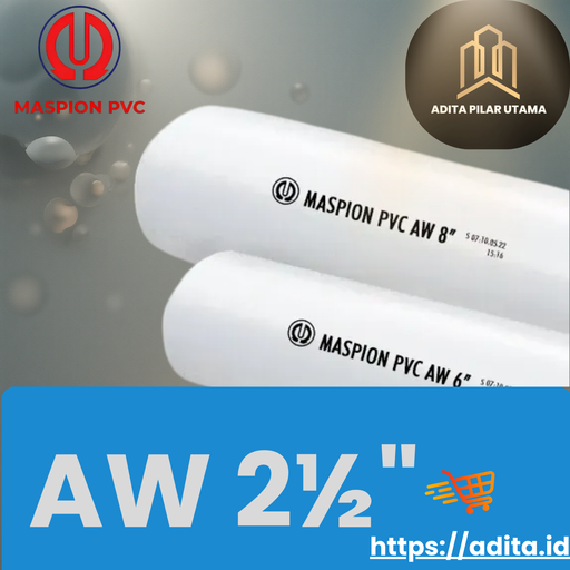 [AW21/2D8060612296 (AA)] PIPA PVC AW 2½" MASPION PUTIH (AA)