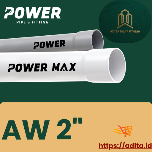 [AW2D1610072 (AA)] PIPA PVC AW 2" POWER MAX PUTIH (AA)