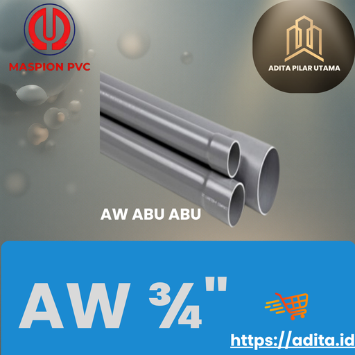 [AW3/4D806061968 (AA)] PIPA PVC AW ¾" MASPION ABU ABU (AA)