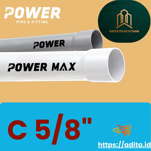 [1607037 (AA)] PIPA PVC C 5/8 POWER MAX (AA)