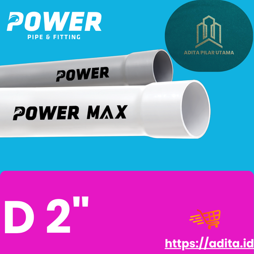 [D2D1605064 (AA)] PIPA PVC D 2" POWER MAX PUTIH (AA)