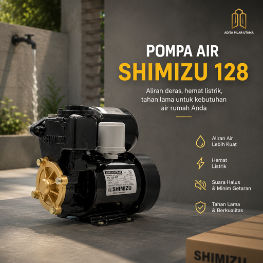 [80369235 (AA)] Pompa Air Shimizu 128 -H9M/D24M/V34LITER (AA)