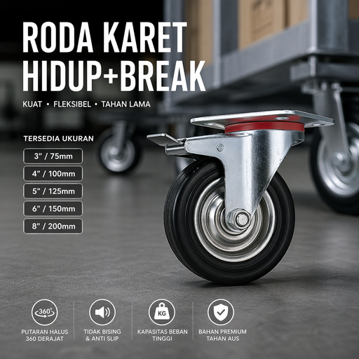 RODA KARET 3 INCH RHJ - R75 (AA)