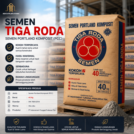 [210820241350 (AA)] Semen Tiga Roda Semen PCC Tiga Roda - 40Kg (AA)