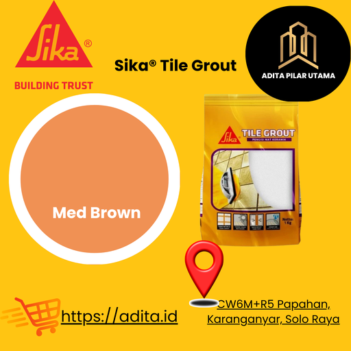 [1609001 (AA)] Sika® Tile Grout Pengisi Nat - Semen Warna MED BROWN - 110 SIKA TILE (AA)