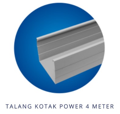 [1702033 (AA)] TALANG KOTAK GUTTER POWER MAX 400x12.5x10cm PVC (AA)