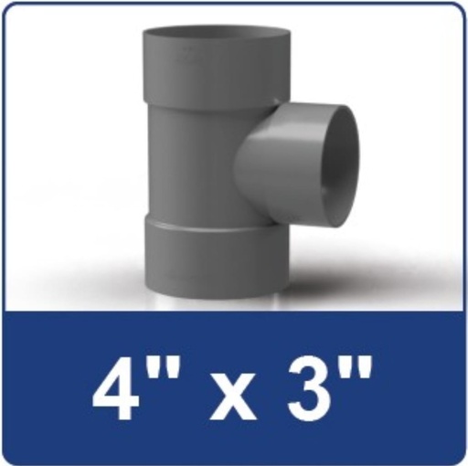 [1508016 (AA) T4X3D] TEE 4X3 INCH RUCIKA D (AA)