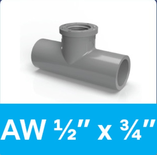 [1909007 (AA)] TEE DRAT 3/4 X 1/2 KUNINGAN RUCIKA MI (METAL INSERTED) (AA)