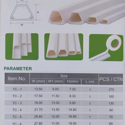 [071020240953 (AA)] KABEL DUCT / KABEL TC2 - NISO PUTIH (AA)