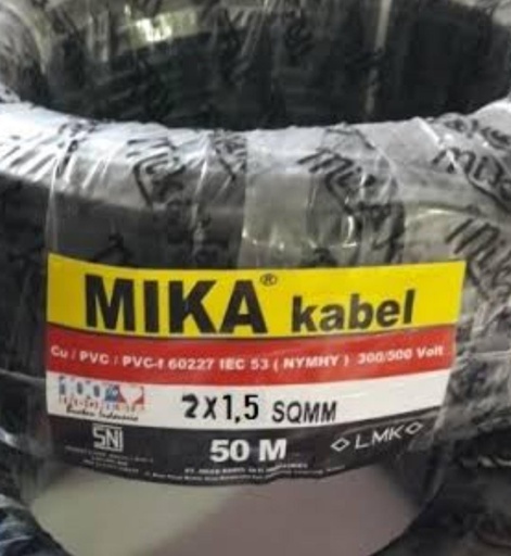 [101020240605 (AA)] NYMHYY 2X1.50 MIKA (1ROLL = 50M) -HITAM (AA)
