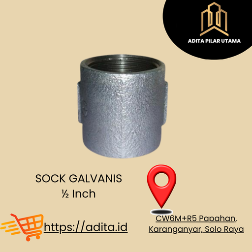 [261020241452 (AA)] SOCK BESI GALVANIS 1/2 (AA)