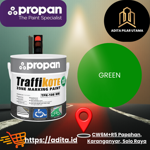 [141120241142] PROPAN TRAFFIKOTE 108 WB GREEN GL-2,5K