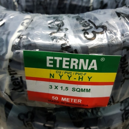 NYYHY 3X1.50 ETHERNA  (1ROLL = 50M) -HITAM (AA)