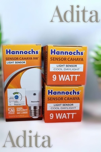 LED HANNOCHS LIGHT SENSOR CAHAYA 9 W E27 (AA)