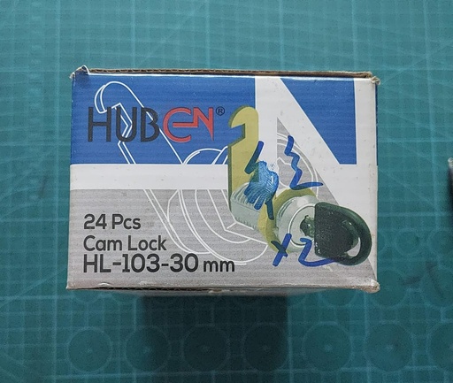 [140520251215 (AA)] KUNCI LACI / KUNCI LOKER CAMLOCK HUBEN HL 103-25MM (AA)