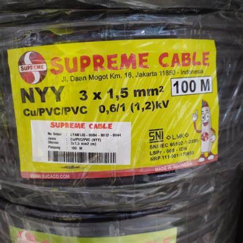 [111120250810 (AA)] NYYHY 3X1.50 SUPREME (1ROLL = 100M)-HITAM (Nymhy Hitam) (AA)