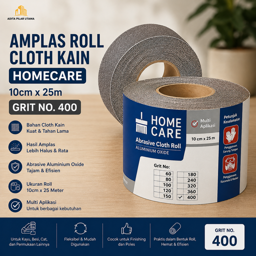 [140720251522 (AA)] Amplas Roll 400  Cloth Kain (10cmX25m) HomeCare (AA)