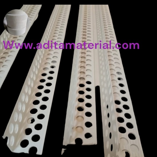 [120820250608 (AA)] CORNER BEAD UPVC SUDUTAN LUAR TEMBOK 2,4M (AA)