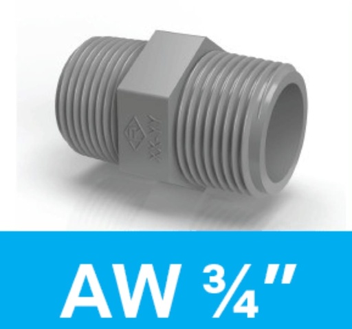 [200820251535 (AA)] DOBEL NEPEL 3/4X3/4 NEPEL PVC ¾X ¾ RUCIKA 3/4 AW (AA)