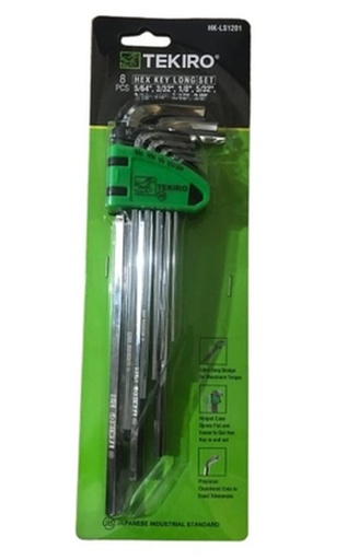 [101020250815 (AA)] KUNCI L SET PANJANG (LONG) 8 PCS TEKIRO  2-10MM (AA)