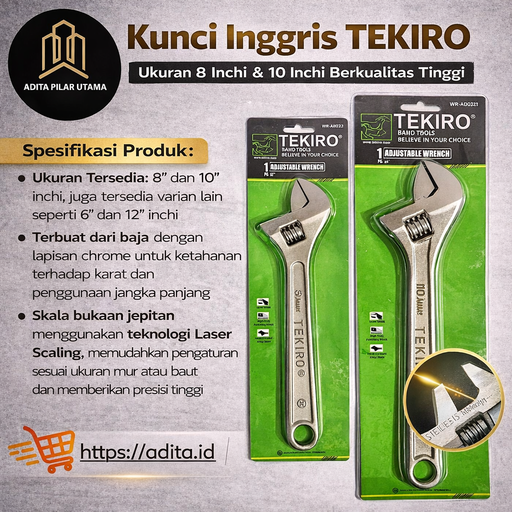 [160120261359 (AA)] KUNCI INGGRIS 10in= 24cm TEKIRO (AA)