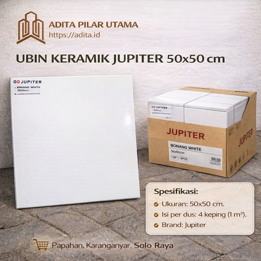 [220120260856 (AA)] KERAMIK 50/50 Jupiter Monolite White Rec 50x50 KW1 (AA)