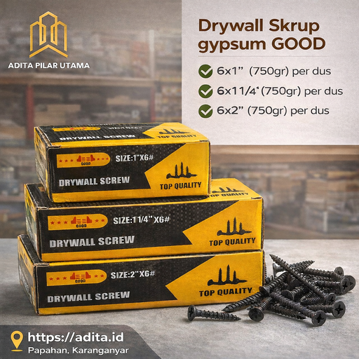 [030220260900 (AA)] DRYWALL 6X1¼" GOOD (1DOS=0.75KG) (AA) (C)