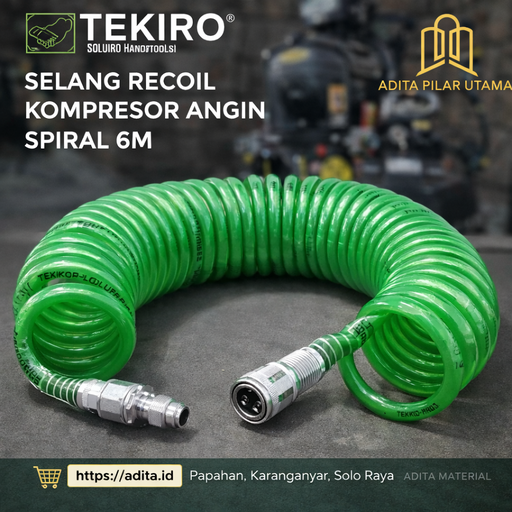 [120220261259 (AA)] TEKIRO SELANG RECOIL KOMPRESOR ANGIN SPRIAL 6M(AA)