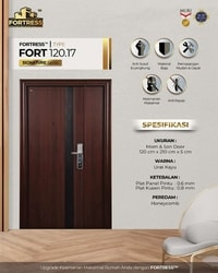 [110320260557 (AA)] FORTRESS PINTU BAJA - FORT 120.17 -URAT KAYU - KIRI (120X210X5cm) (AA)