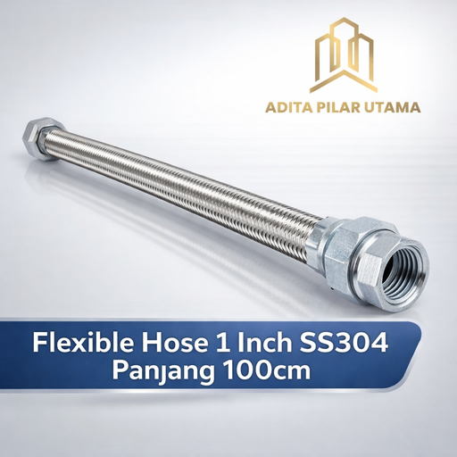 [250320261117 (AA)] SELANG FLEXIBEL TOZEN 1" SS 304 P. 100cm Anyaman Stainless (AA)