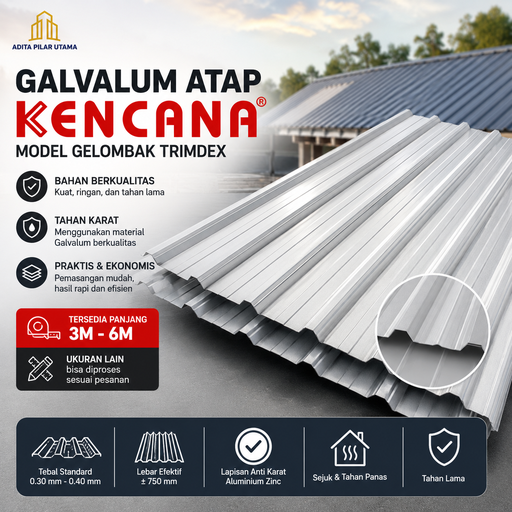 Trimdex Galvalum 4M - 0.30X75 KENCANA (AA)