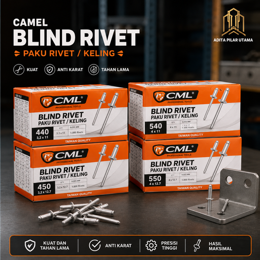 Paku Rivet 440 (∅3,2 x 11mm) CAMEL (AA)