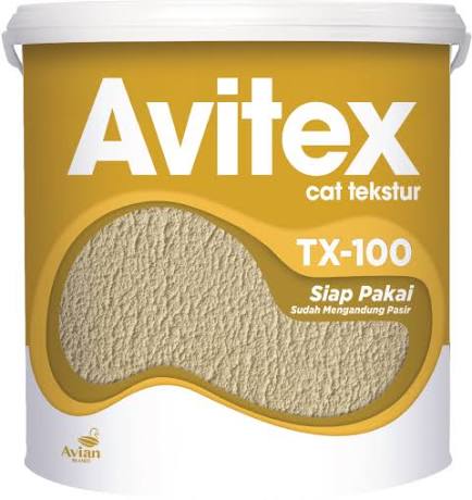 Avitex TX 100 Light Grey 02 Cat Tembok TeksturPasirMotif Kamprot Avitex Tekstur TX-100 Avian Galon 5 Kg Texture Paint (AA)