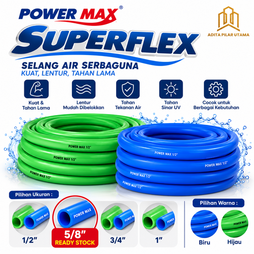 Selang Air 5/8 Power Max SUPERFLEX (1ROLL=50M) (AA)