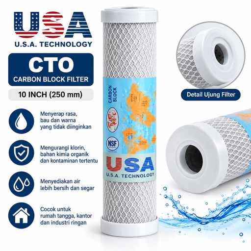 Filter Air CTO 10 Inch / Cartridge Filter Air Karbon Blok (AA)