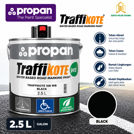 PROPAN TRAFFIKOTE 108 WB BLACK GALON 2.5 (AA) (stop order)