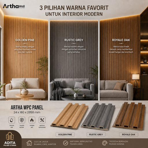 Artha WPC Panel 24x160x2950mm (1Box=14bt)