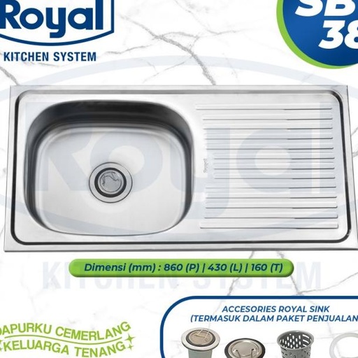[2009033] BCP Bak Cuci Piring ROYAL SB 38 DIM 86X43X16CM