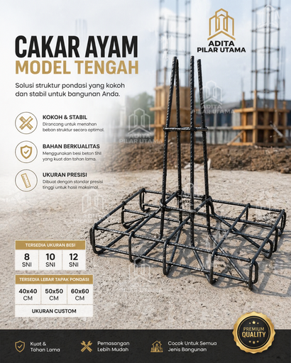 CAKAR AYAM 40/40 BESI 8SNI KOLOM 8/12