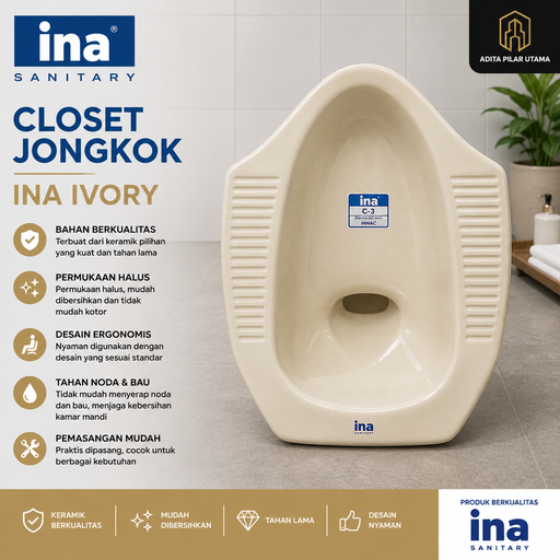 [1607002 (AA)] Closet Jongkok / Kloset Jongkok  INA IVORY (AA)