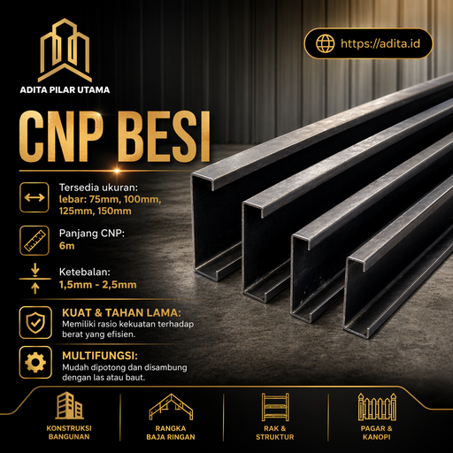 [2007061 (AA)] CNP BESI  100X50X2.00mm (asli) CNP BESI  A (16.10) MRH-PTH (KAKI 50 +/-4CM) (AA)